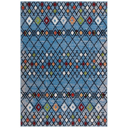 Safavieh 9 x 12 ft. Amsterdam Power Loomed Rectangle Area Rug Blue & Ivory AMS115M-9